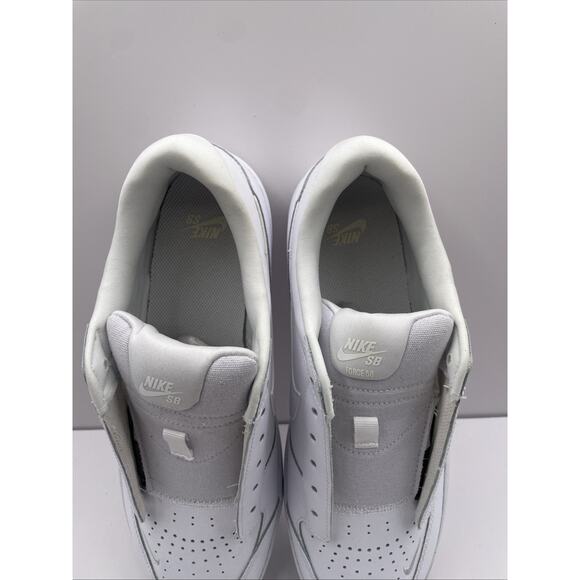 Size 10.5 - Nike Force 58 Premium SB Triple White Skateboarding Shoe DH7505-100 - Picture 7 of 10
